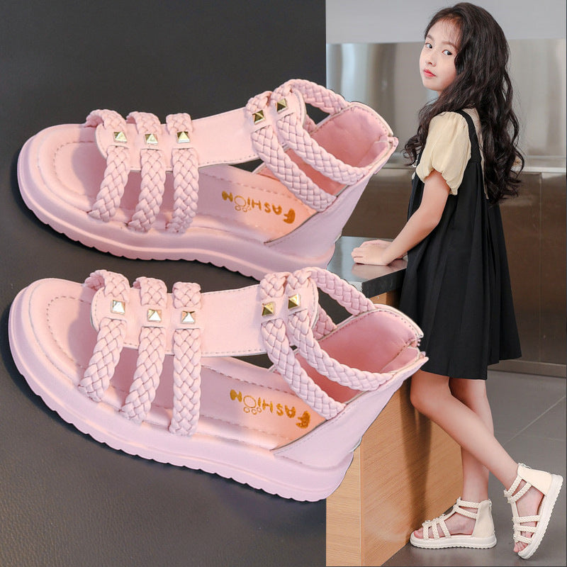 Sandales romaines ouvertes pour filles