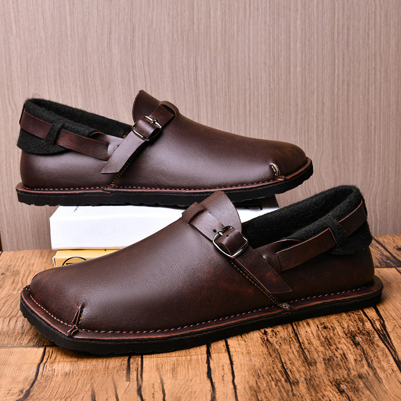 Mocassins en cuir retro decontractes pour hommes
