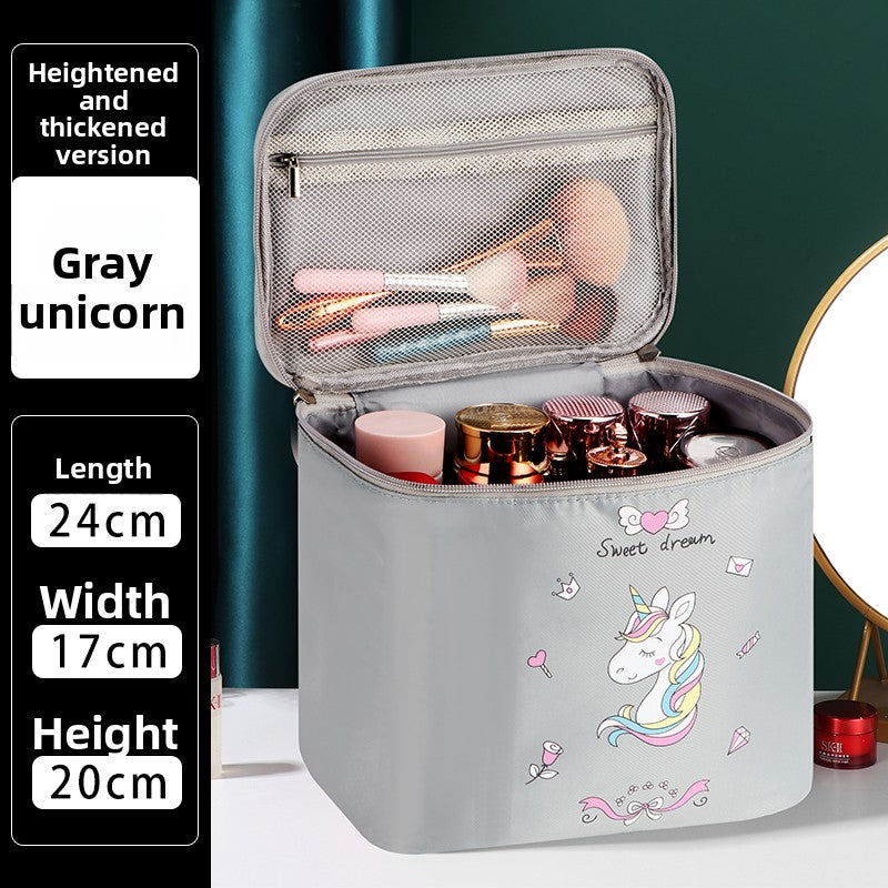 Nouvellement amélioré sac cosmétique extra-large portable 2021 nouveau produit de soins de la peau sac de cosmétiques voyage sac en tissu imperméable renforcé pour femmes
