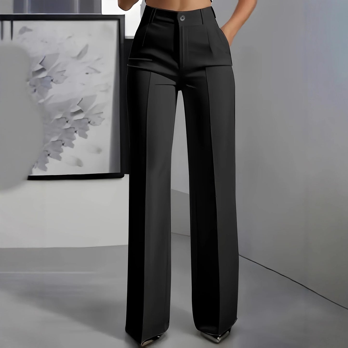 Pantalon droit taille haute