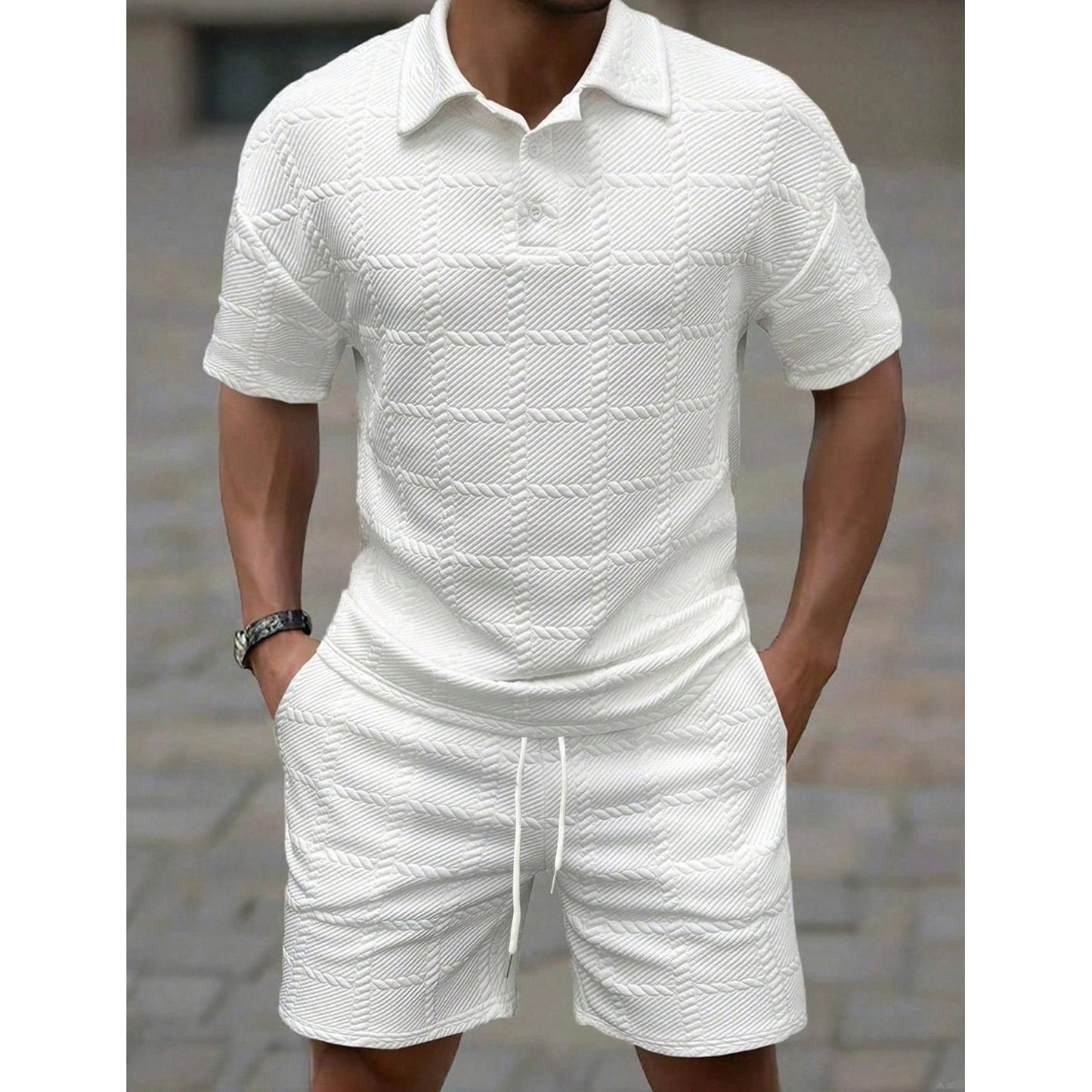 Ensemble short à manches courtes pour homme, tenue d'été décontractée