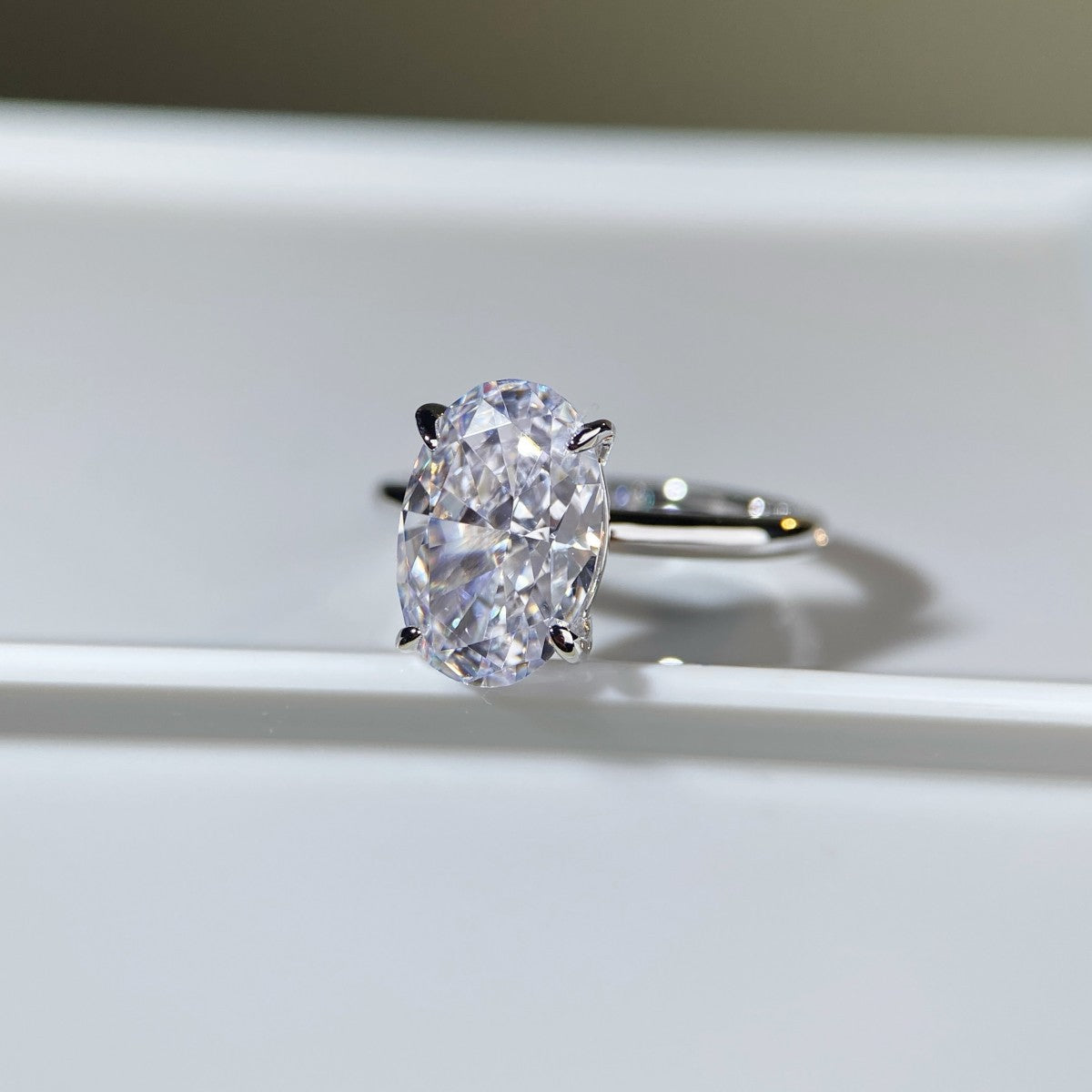 Bague en argent sterling S925 avec diamant et plaquage or