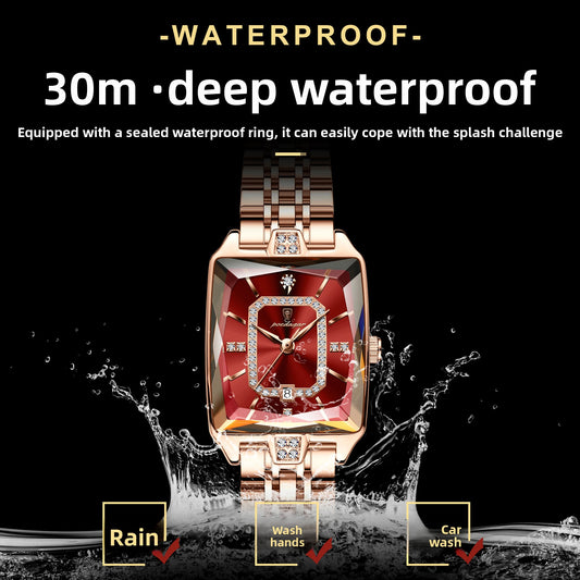 Montre carrée en quartz pour femmes
