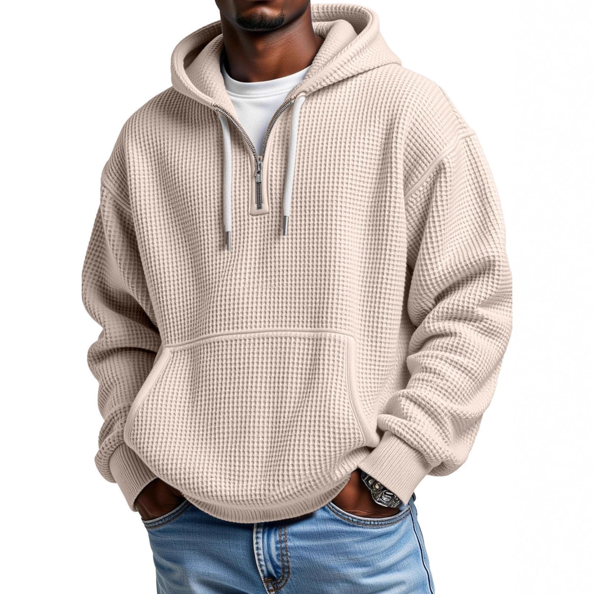 Sweat à capuche gaufré pour homme