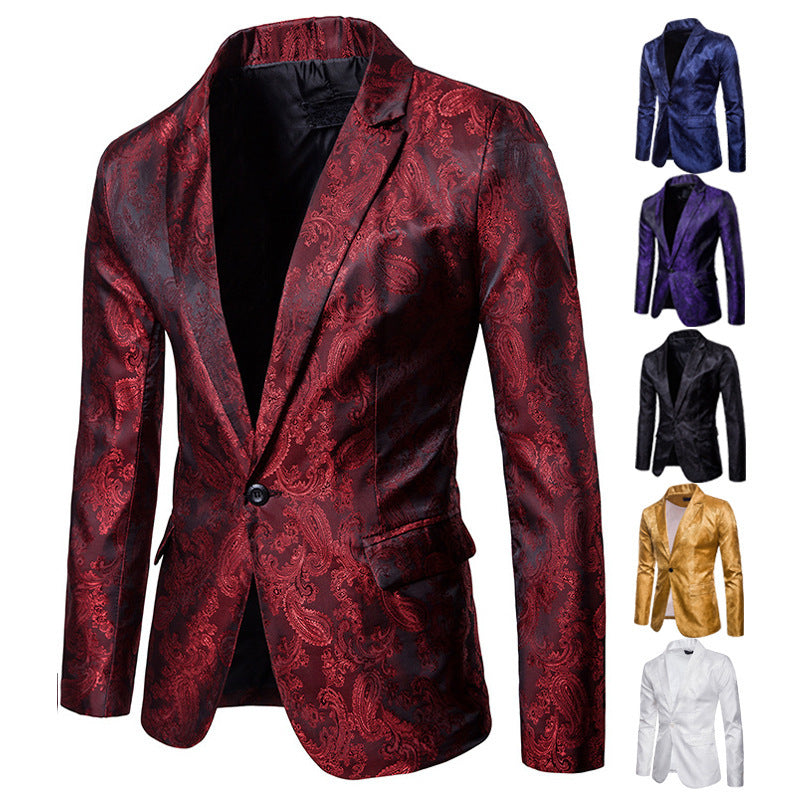 Veste de costume pour homme Slim Fit à simple bouton