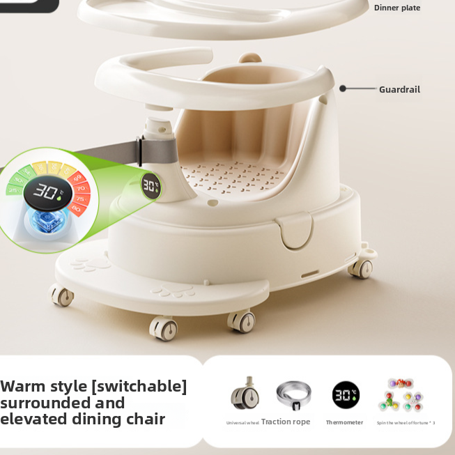 Chaise d'apprentissage pour le bain des nourrissons avec base antidérapante