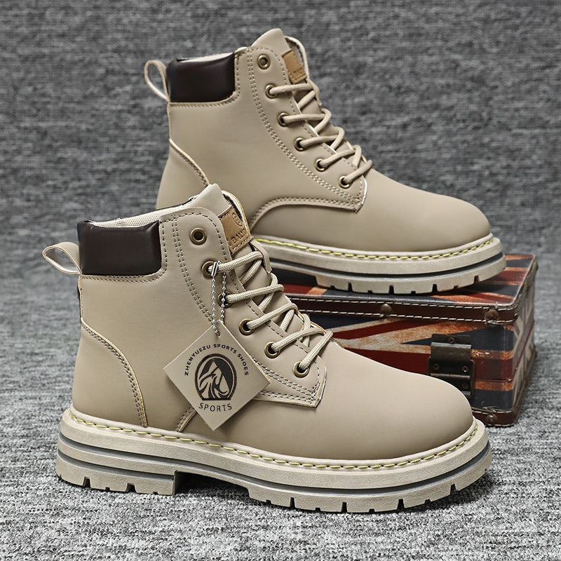 Bottes en cuir pour hommes décontractées et étanches