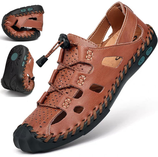 Sandales en cuir respirantes pour hommes
