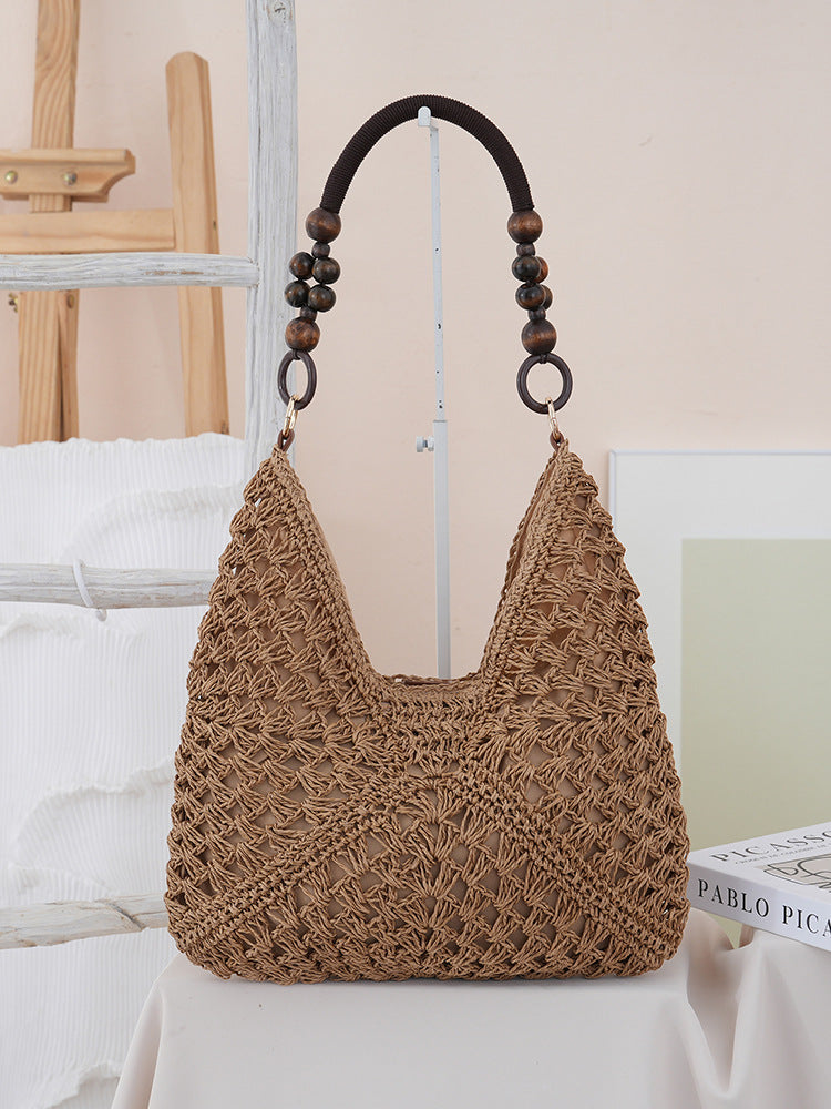 Sac bandoulière en paille tressée