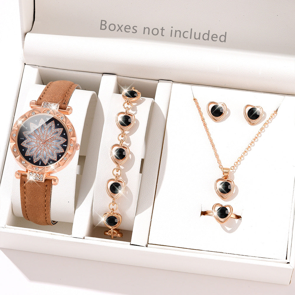 Montre pour femmes à la mode Ensemble Montre-bracelet décontractée à quartz