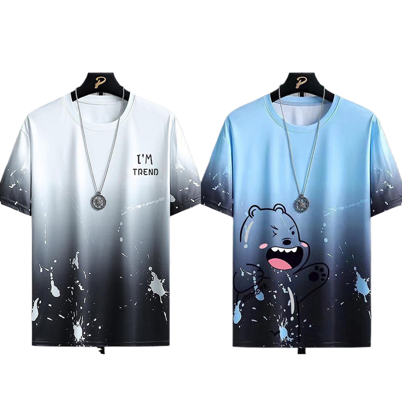 T-shirt à manches courtes en soie glacée pour hommes