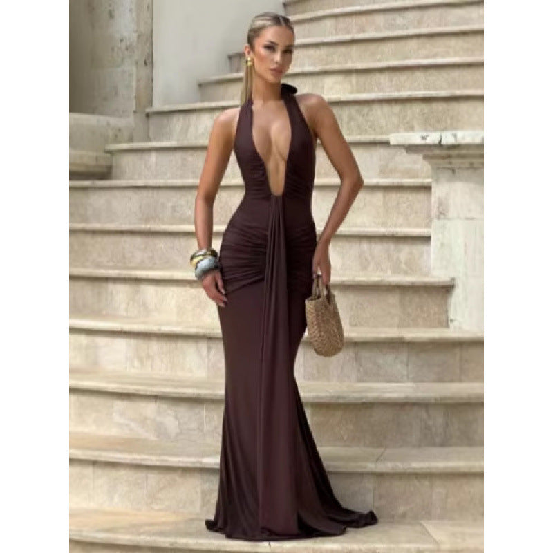 Robe moulante dos nu pour femmes