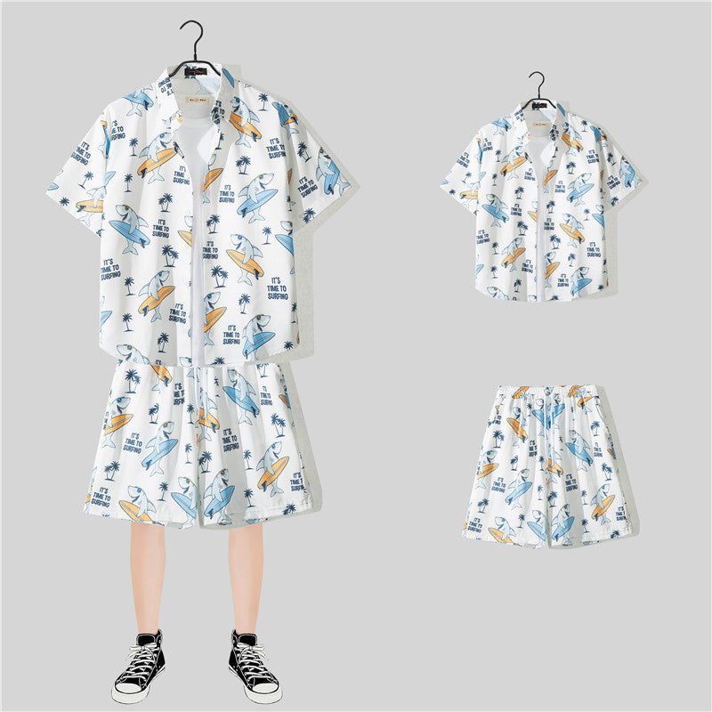 Habit :Ensemble chemise à manches courtes à fleurs