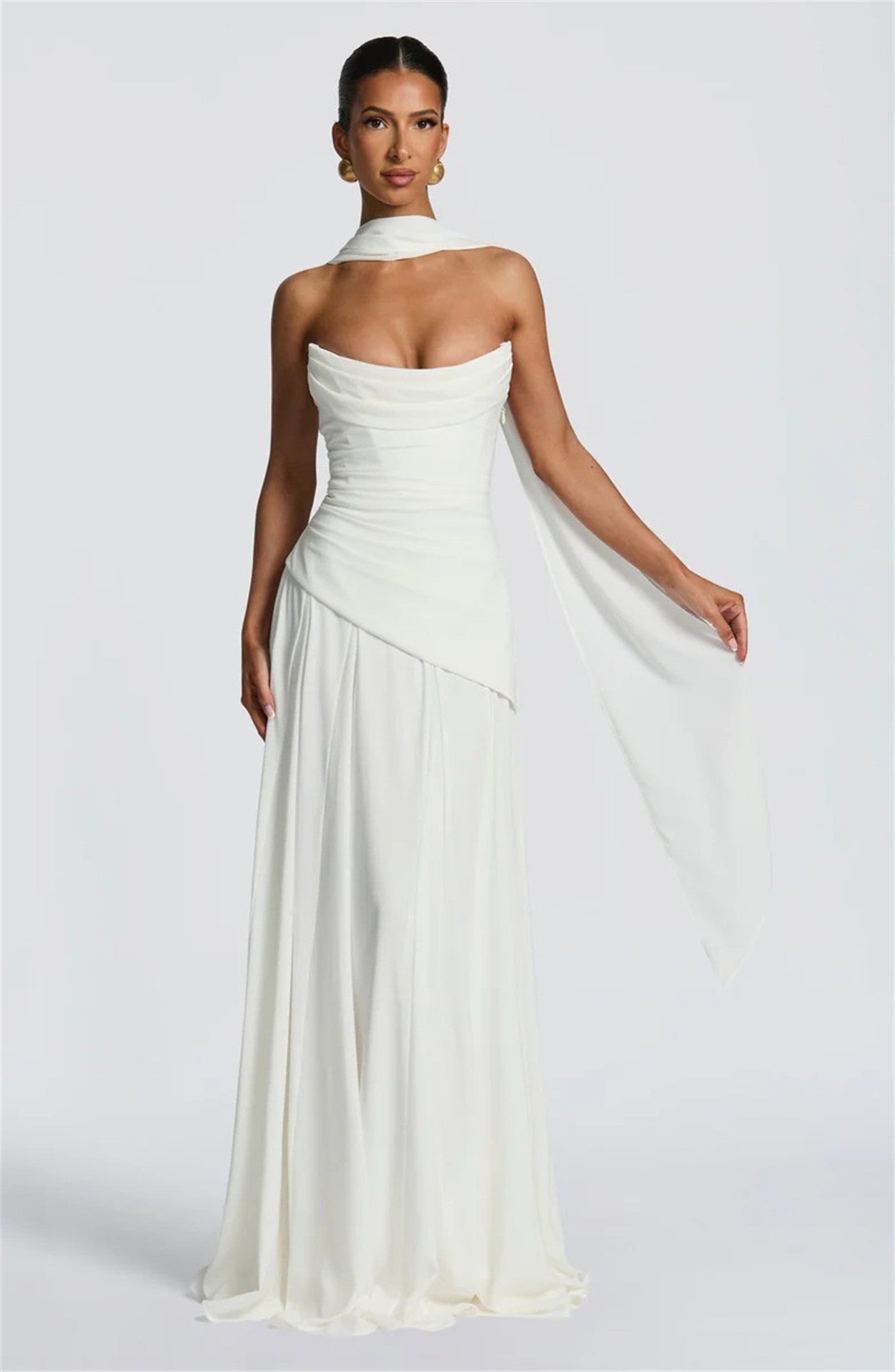 Robe de soirée élégante sans manches en tube