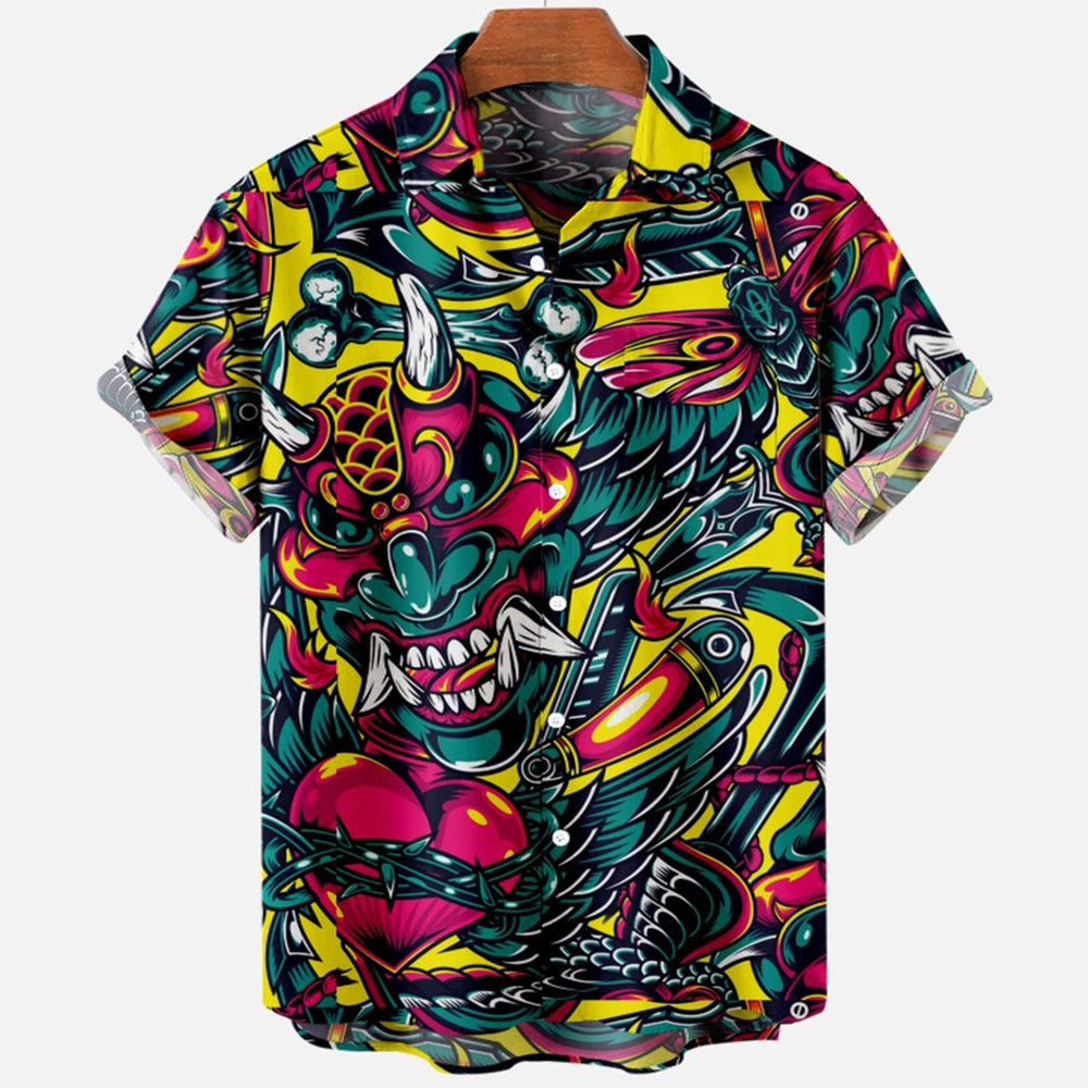 Chemise vintage pour homme à manches courtes