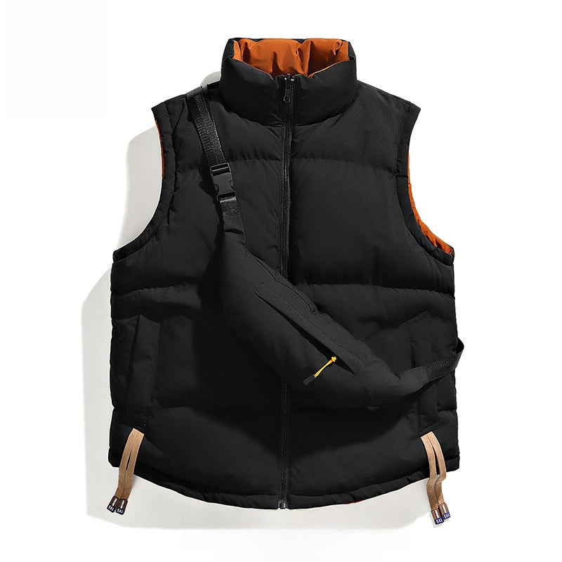 Gilet réversible pour homme à col montant