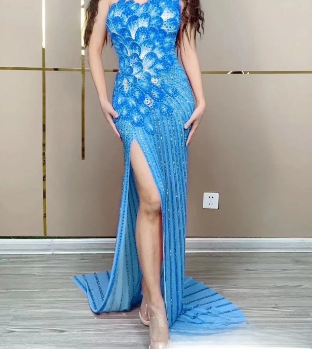 Robe de soirée en queue de poisson à une épaule
