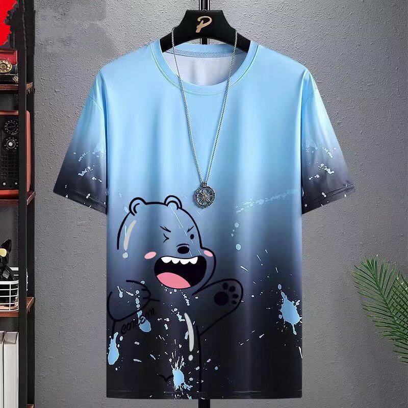 T-shirt à manches courtes en soie glacée pour hommes