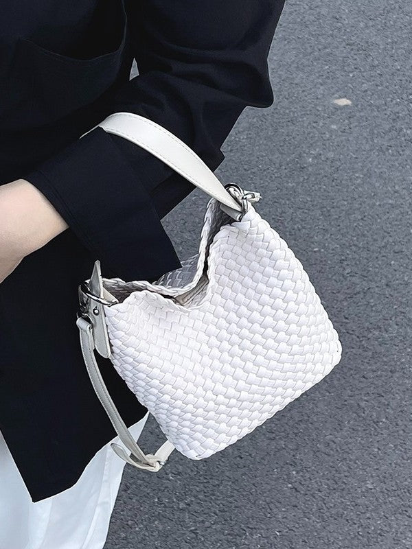 Sac cabas tissé à la main avec bandoulière réglable