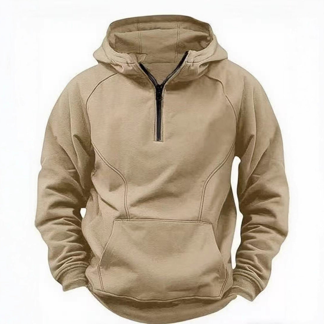 Veste rétro à capuche et fermeture éclair pour homme