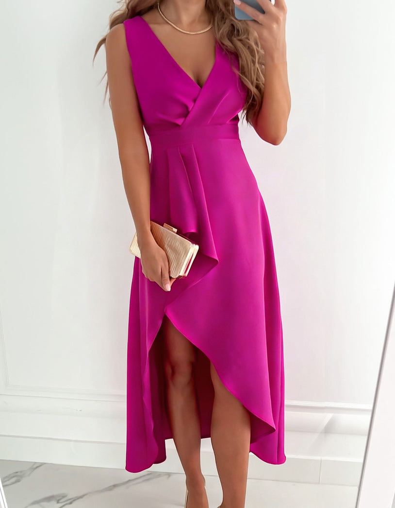 Robe sans manches élégante à plis
