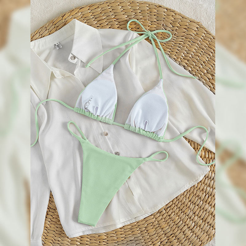Maillot de bain bikini à lacets pour femmes