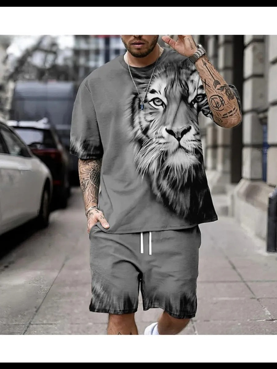 Ensemble de short de sport imprimé et t-shirt pour hommes