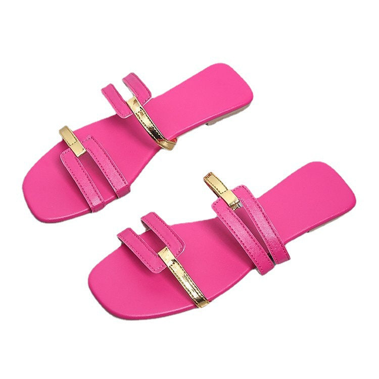 Chaussons plats à enfiler pour femmes