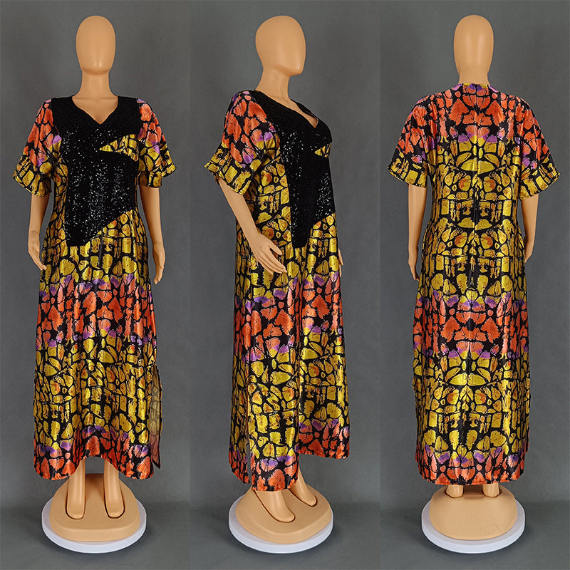 Habit :Robe en velours à sequins pour femme