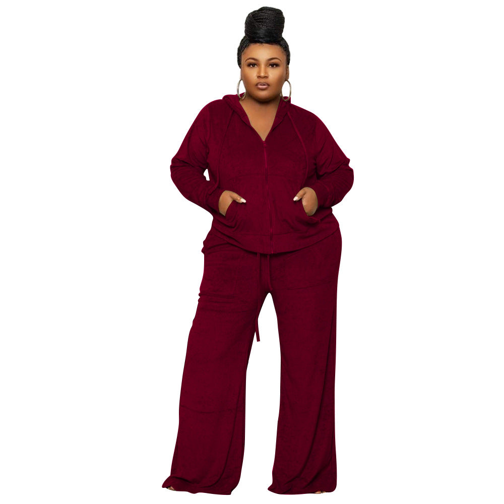 Habit :Ensemble deux pièces pour femme, taille haute, jambes larges