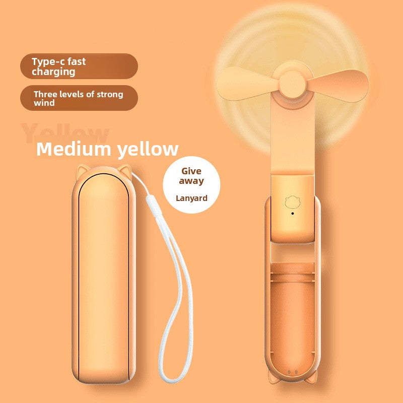 Ventilateur portable pliable a main avec power bank