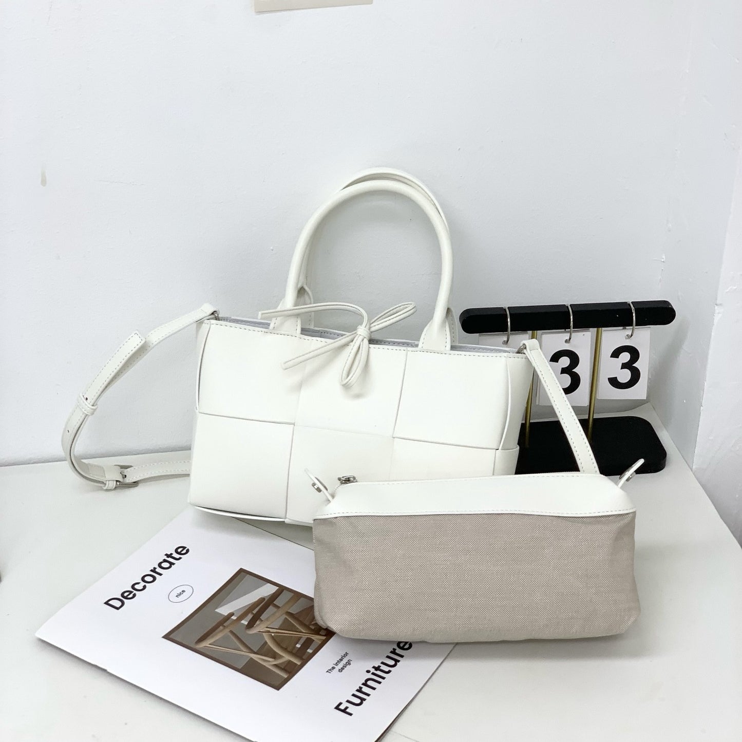 Sac cabas bandoulière en cuir véritable