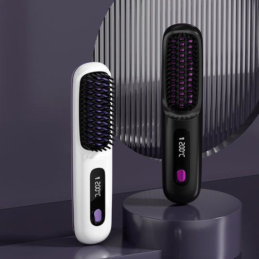 Brosse à cheveux lissante multifonctionnelle portable à chargement sans fil