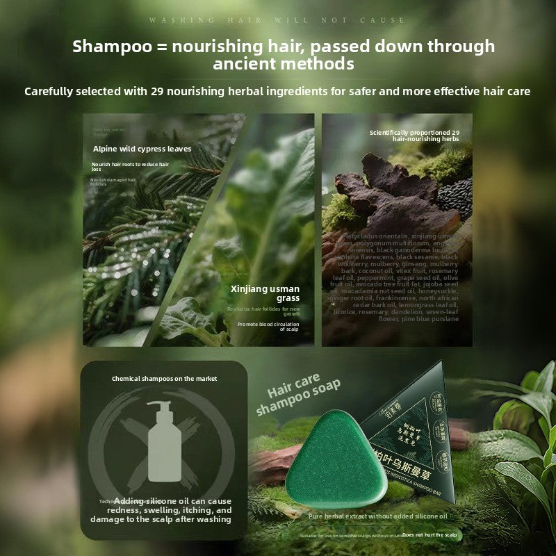 Savon shampooing à base de plantes pour le soin des cheveux