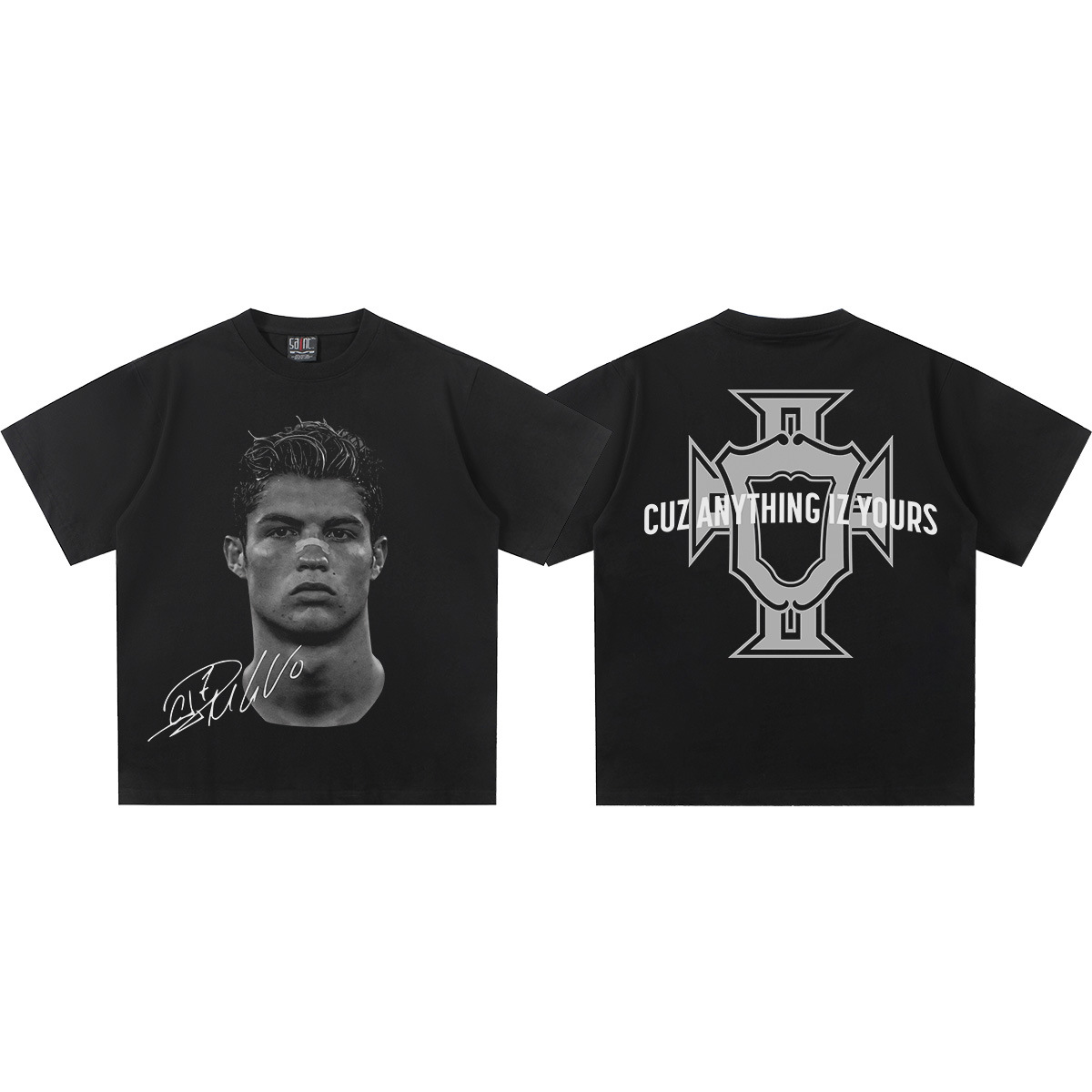 T-shirt en coton imprimé football vintage