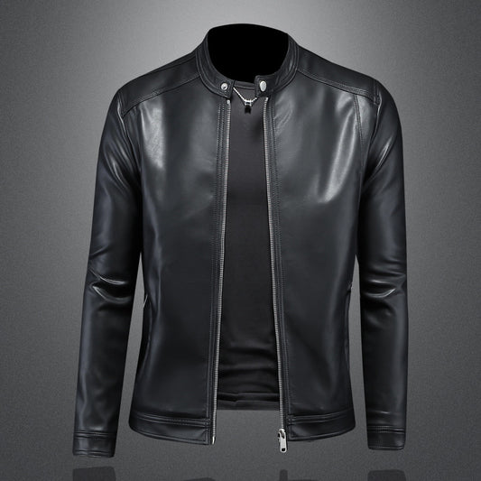 Mens PU Leather Motorcycle Jacket
