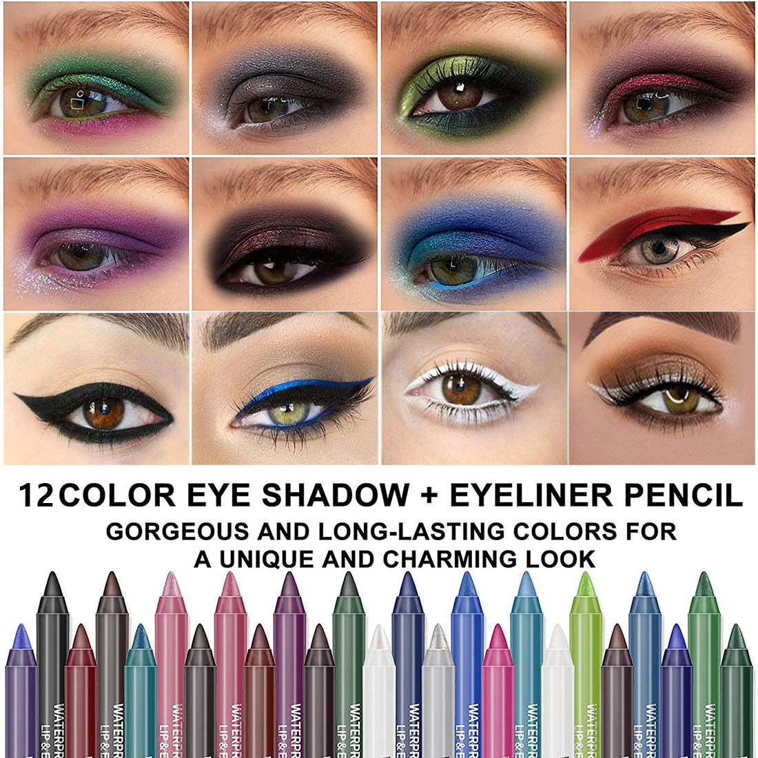Eyeliner gel waterproof 14 couleurs avec finition nacrée