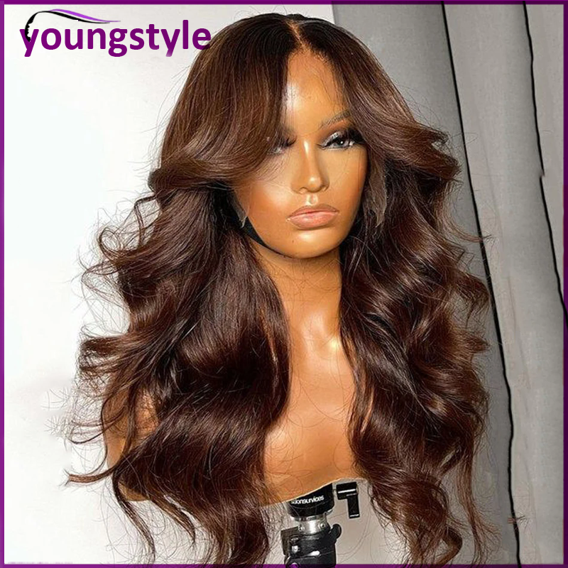Perruque Lace Front en cheveux humains Remy indiens ondulés