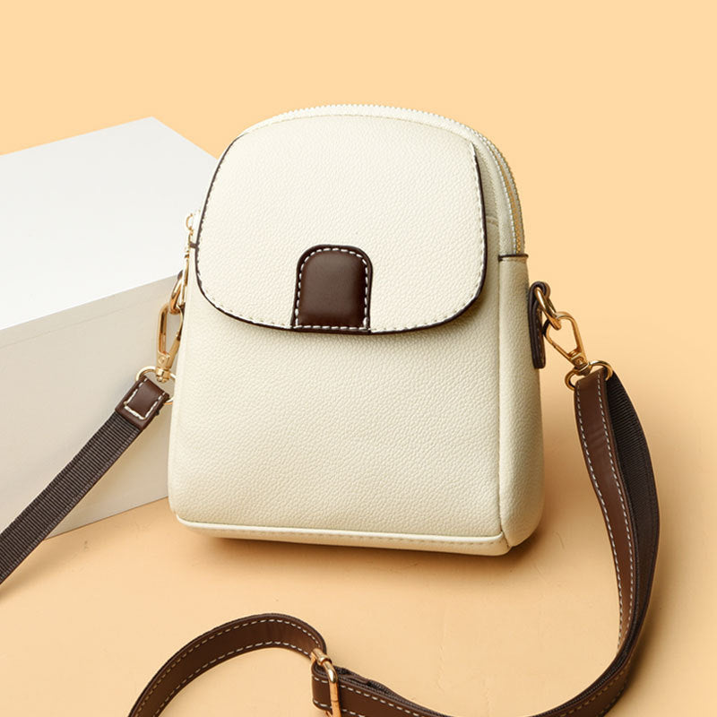 Sac bandoulière souple en cuir pour téléphone portable pour femme