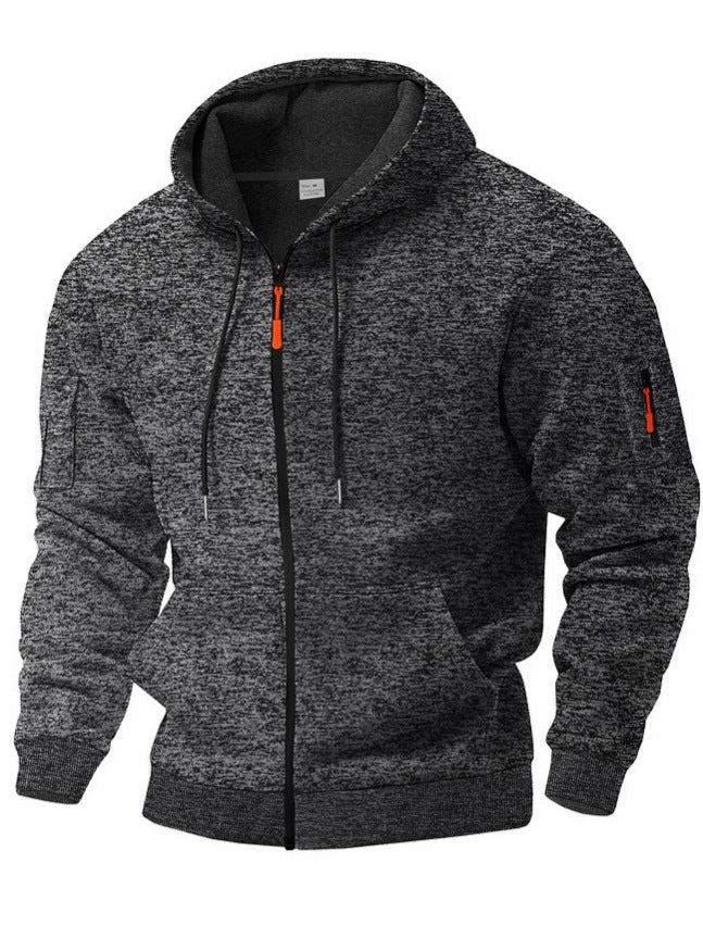 Sweat à capuche zippé en polaire cationique épaisse