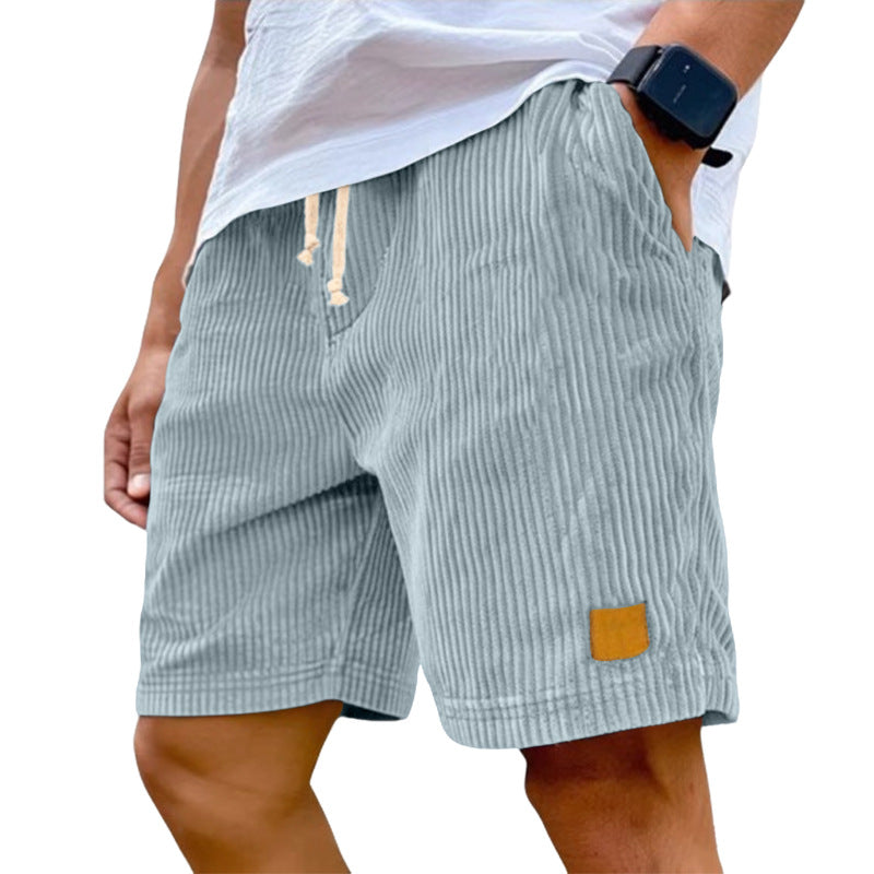 Short décontracté rétro en velours côtelé pour homme
