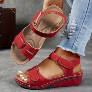 Chaussures :Sandales à scratch style romain pour femmes