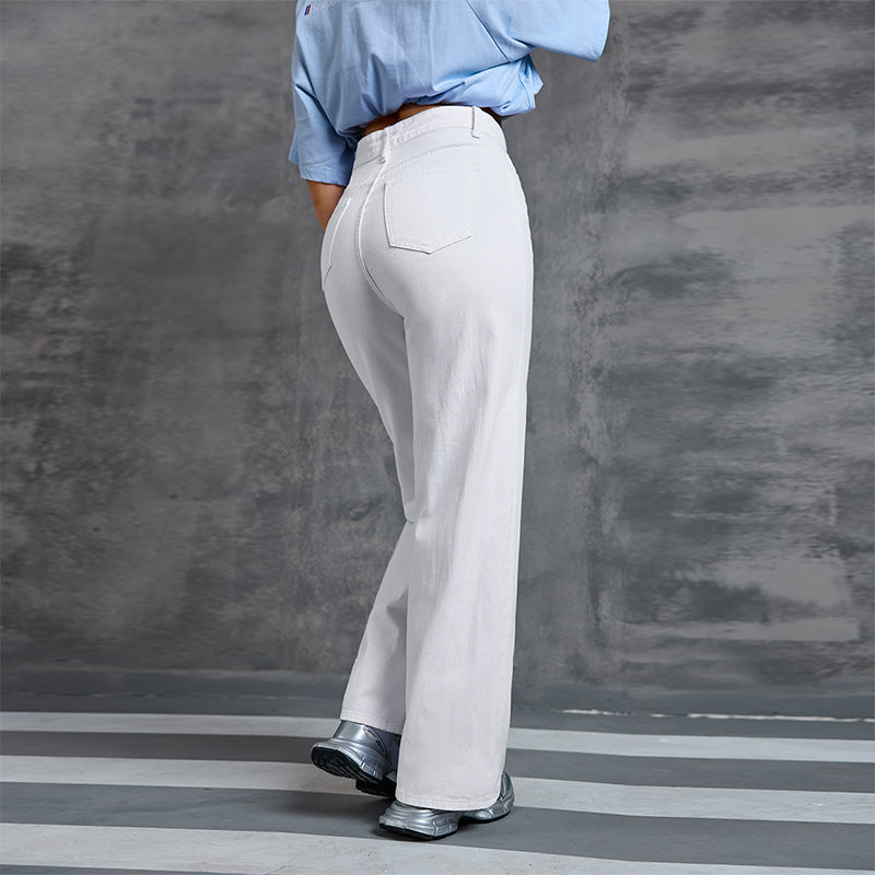 Jean taille haute à jambes larges