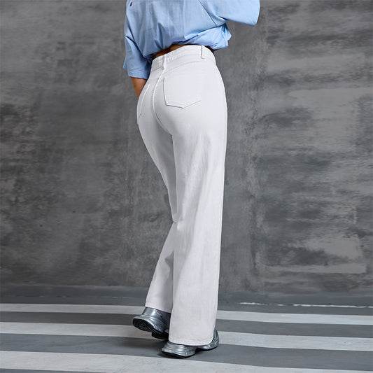 Jean taille haute à jambes larges