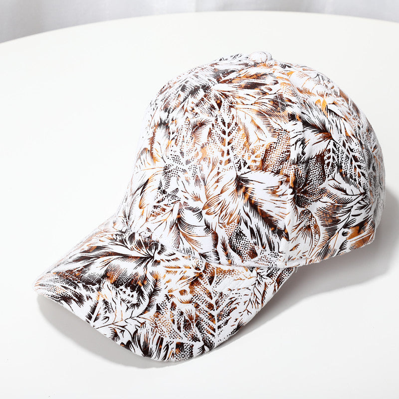 Retro Baseball Cap with Leopard Print