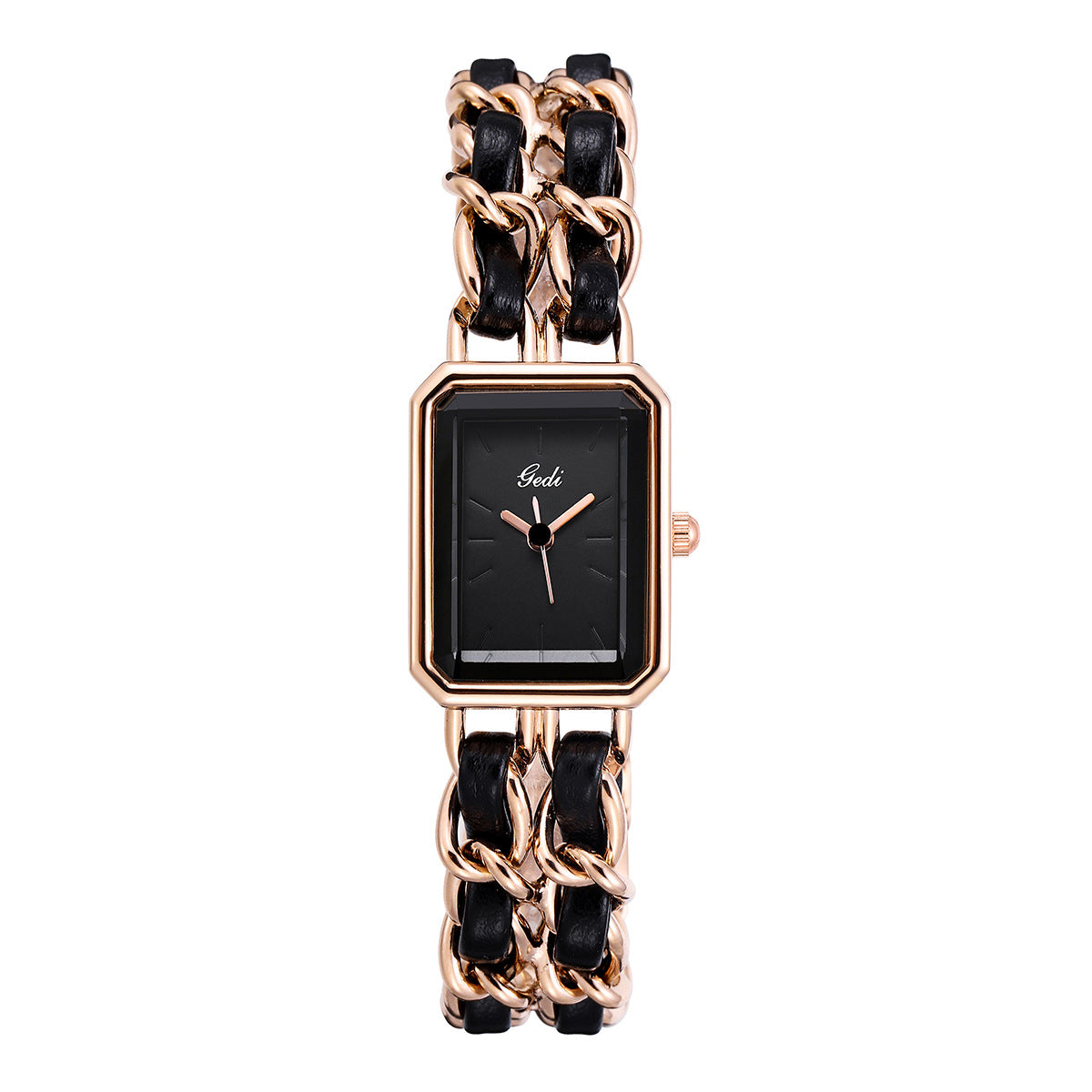 Montre à quartz de luxe à cadran carré
