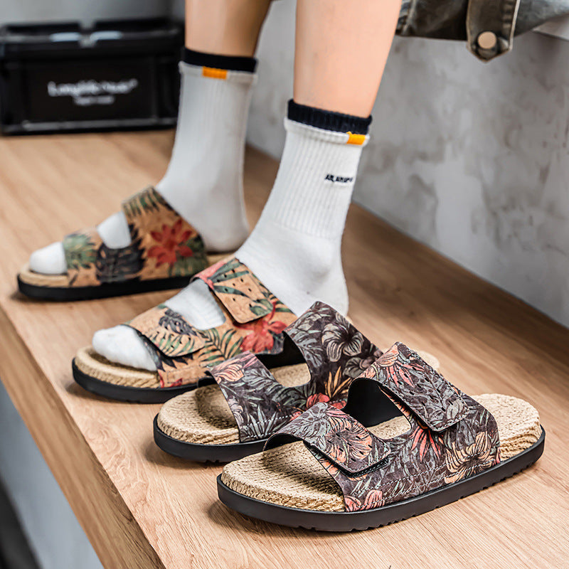 Chaussons en cuir à semelle souple antidérapante