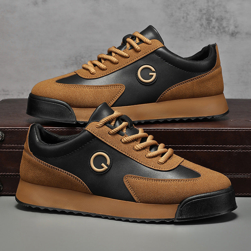 Chaussures décontractées en cuir à semelle épaisse