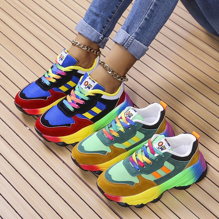 Chaussures :Baskets compensées décontractées pour femmes