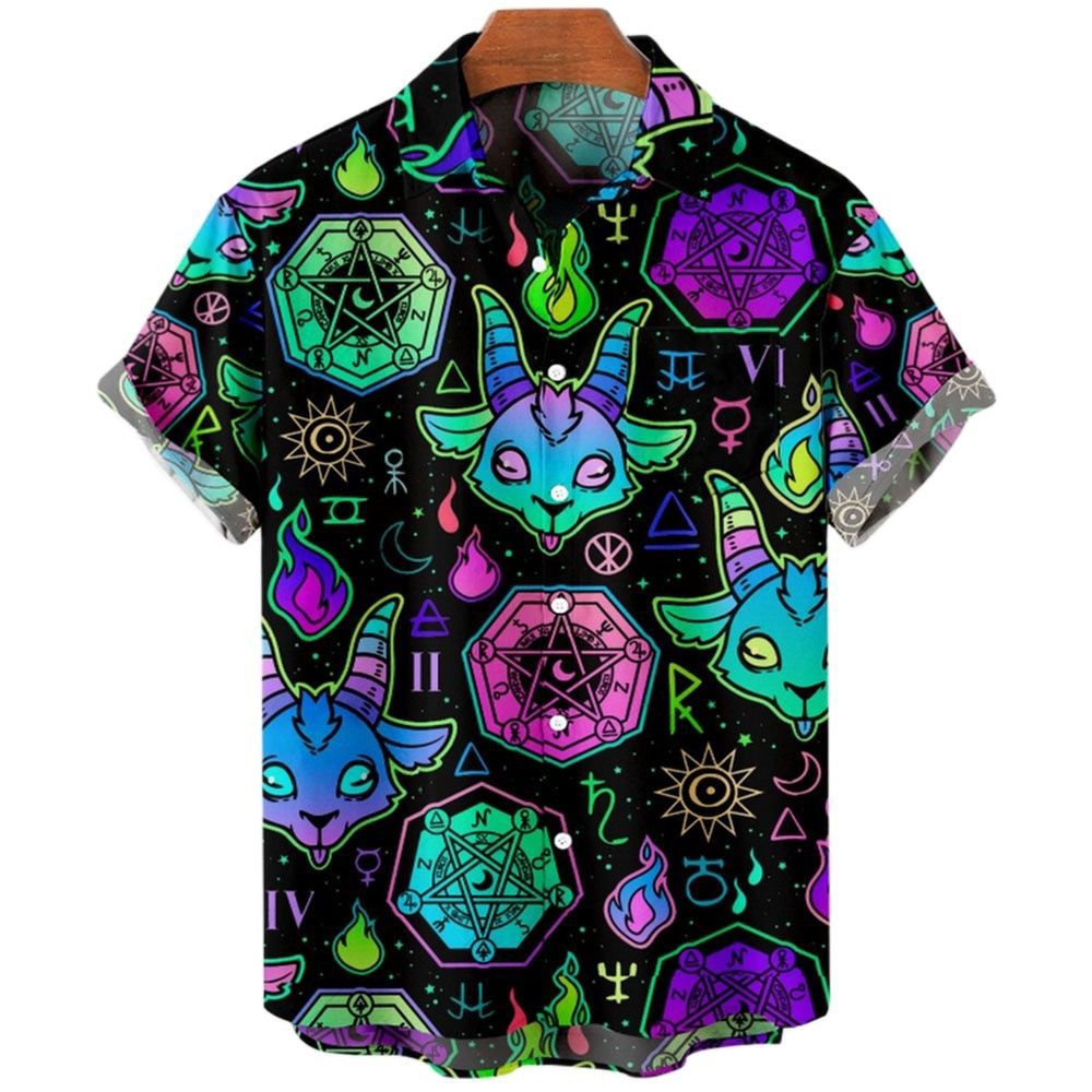 Chemise vintage pour homme à manches courtes